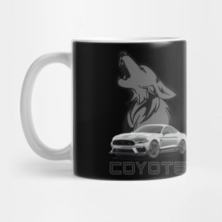 MACH 1 Mustang GT 5.0L V8 coyote engine Performance Car fighter jet grey Mug